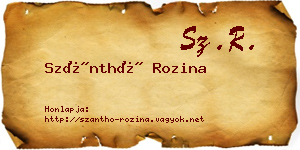 Szánthó Rozina névjegykártya